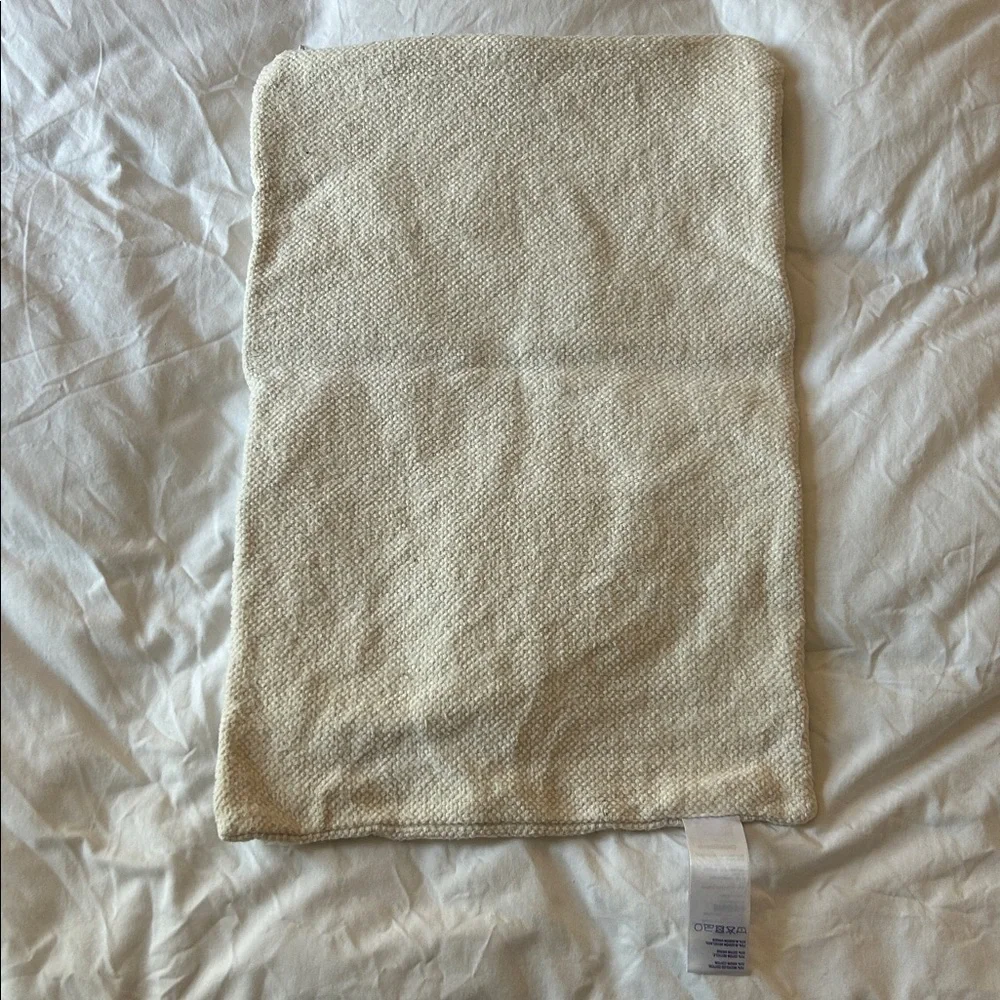 Crate and Barrel Ivory and Black Accent Pillow Cover 22 x 15